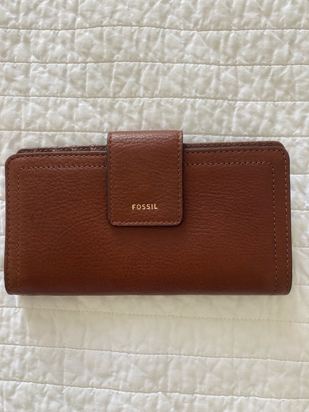 Fossil Saddle Brown Leather Snap Wallet